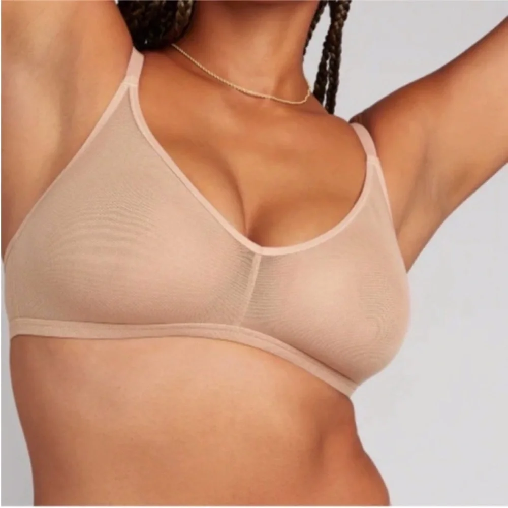 NWOT Quince Belgian Mesh Sheer Bralette Sz M - Picture 5 of 9